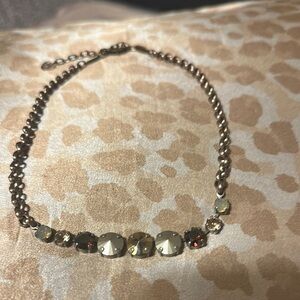 Sabika Gold and Silver Crystal Necklace